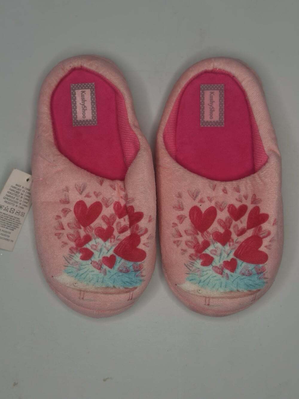 Girls Slippers Size Kids 12/13 Harts Cozy Washable Pink Kushyshoo